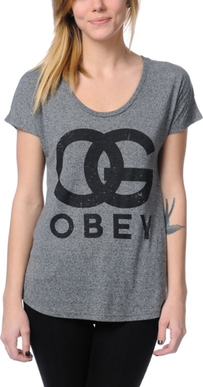 Obey OG Forever Heather Grey Mock Twist Tee Shirt