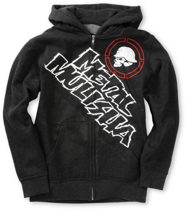 Metal Mulisha Boys Trigger Charcoal Zip Up Hoodie