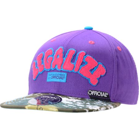 Official Legalize Purps Real Woody Purple & Camo Snapback Hat
