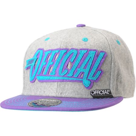Official Stay Official Mint, Grey & Purple Snapback Hat