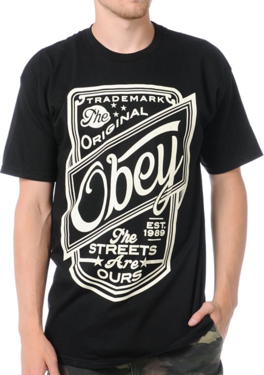 Obey Streets Are Ours Black Tee Shirt