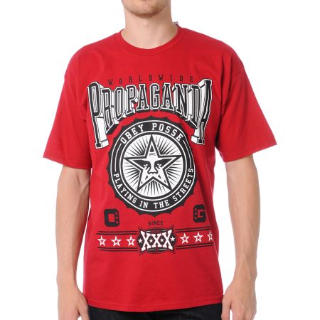 Obey Pro Bowl Red Tee Shirt