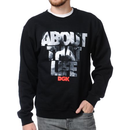DGK About That Life Black Crew Neck Sweatshirt