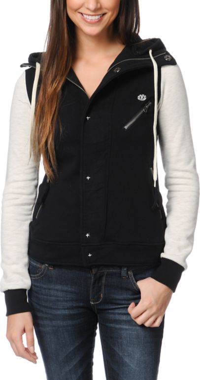 Element Girls Julianne Black & Grey Varsity Hoodie