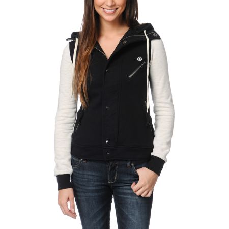 Element Girls Julianne Black & Grey Varsity Hoodie