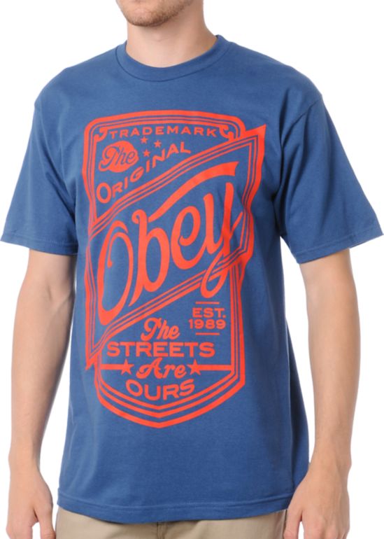 Obey Streets Are Ours Blue Tee Shirt