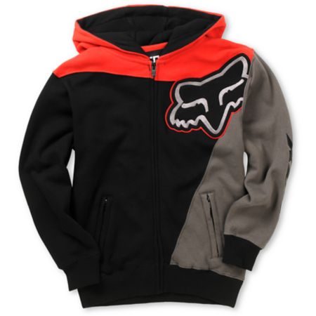 Fox Boys Sledge Red Thermal Zip Up Hoodie