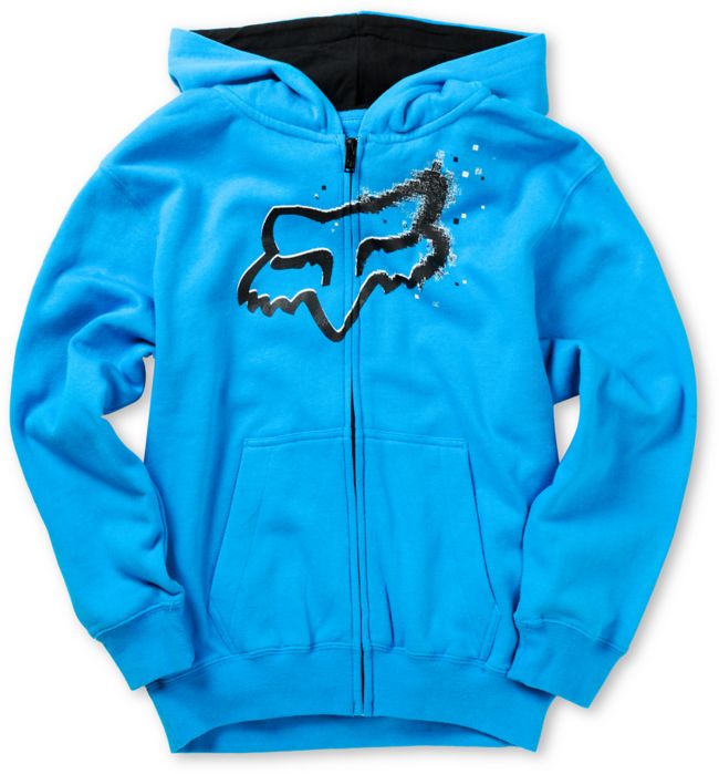 Fox Boys Pixelated Blue Zip Up Hoodie