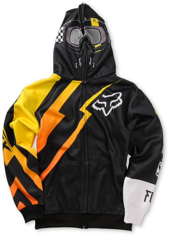 Fox Boys Looney Black Full Zip Face Mask Hoodie