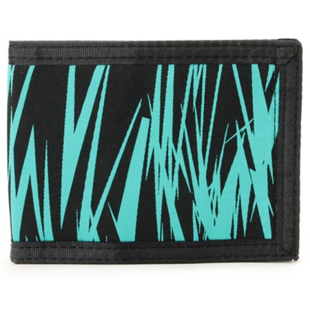The Hundreds Sam 3 Black & Teal Bifold Wallet