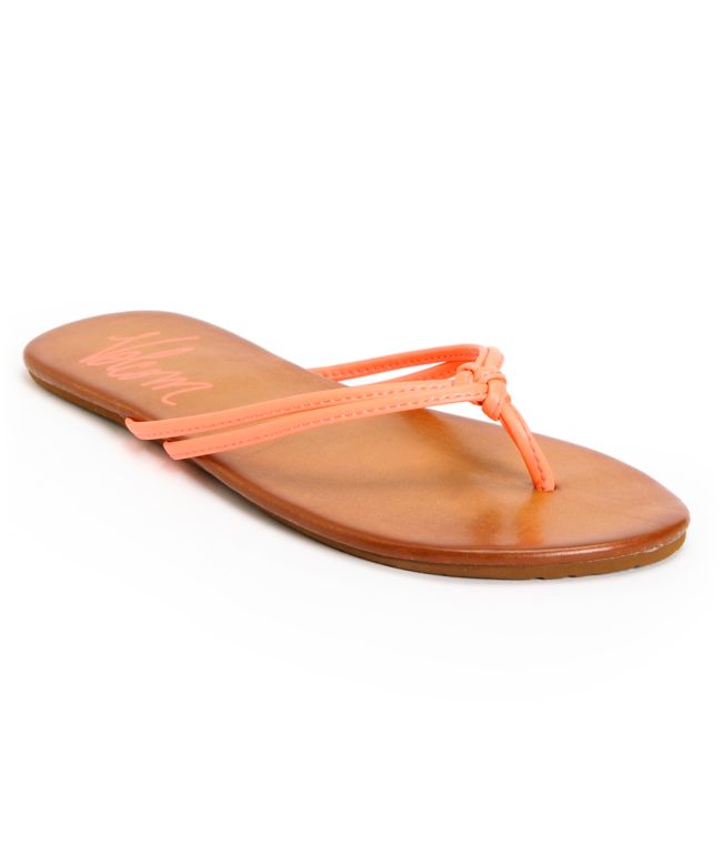 Volcom Girls Forever Neon Coral Creedler Sandals