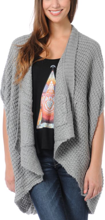 Element Girls Estonia Grey Wrap Cardigan Sweater