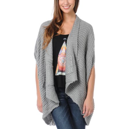 Element Girls Estonia Grey Wrap Cardigan Sweater