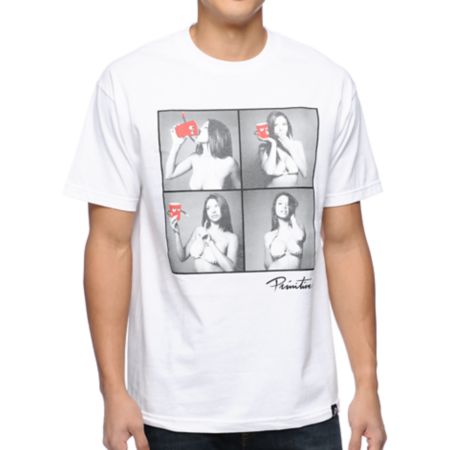Primitive Clothing Alexis Red Cup Crew White Tee Shirt