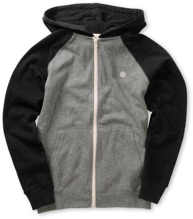 Element Boys Vermont Grey & Charcoal Zip Up Hoodie