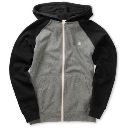 Element Boys Vermont Grey & Charcoal Zip Up Hoodie