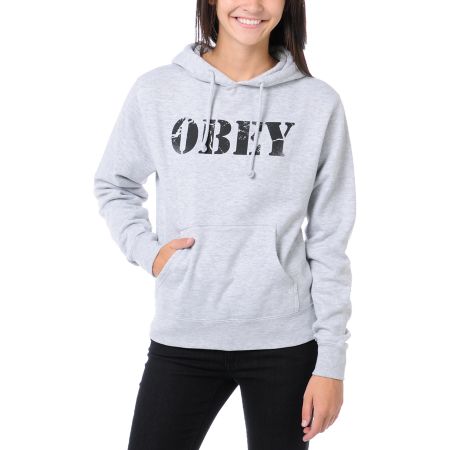 Obey Army Heather Grey Pullover Hoodie