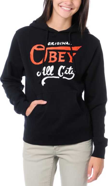 Obey All City Champs Black Pullover Hoodie