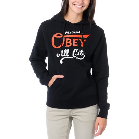 Obey All City Champs Black Pullover Hoodie