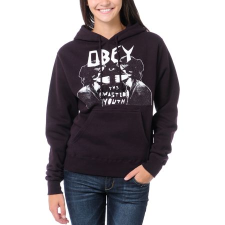 Obey Wasted Youth Blackberry Purple Pullover Hoodie