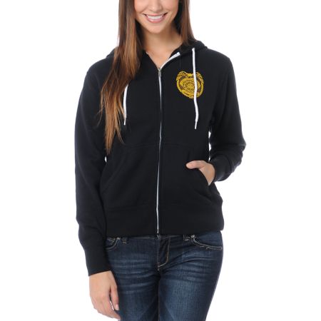 Obey Girls Serving The Streets Black Zip Up Hoodie