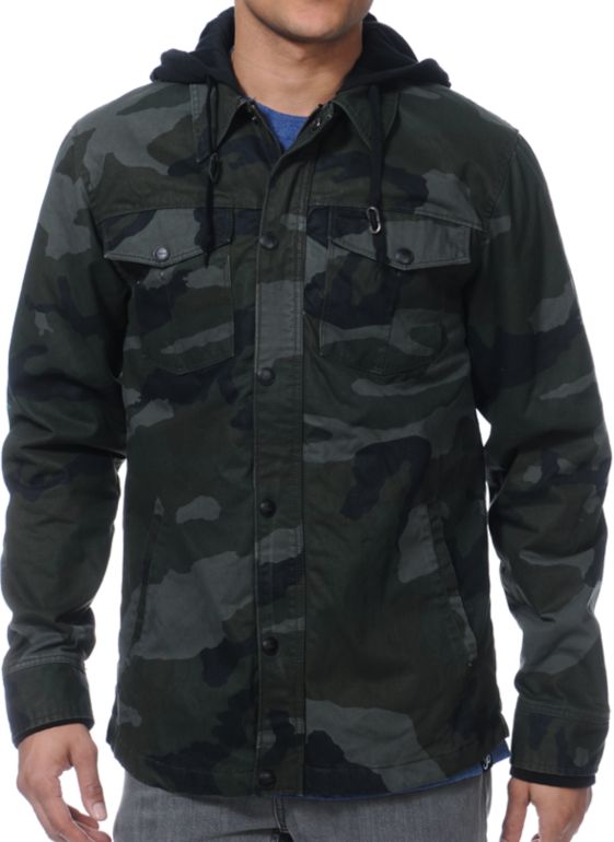 Empyre Rambler Camo Print Hooded Jacket