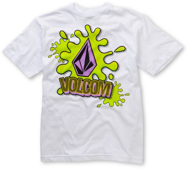 Volcom Boys Splatt White Tee Shirt