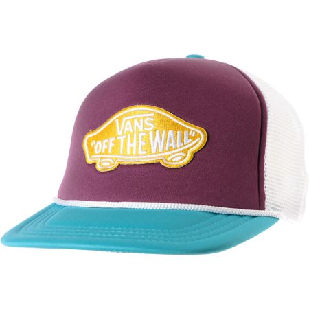 Vans Prune Purple & Teal Patch Snapback Trucker Hat