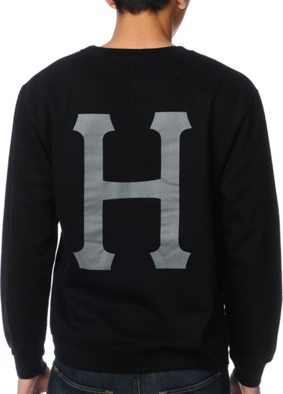 HUF 6 Pack Black Crew Neck Sweatshirt