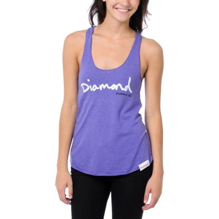 Diamond Supply Girls OG Script Purple Tank Top 