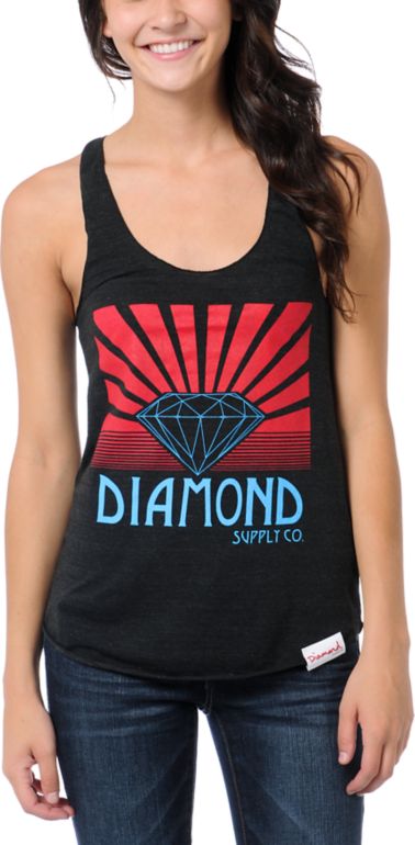 Diamond Supply Girls Shining Charcoal Tank Top