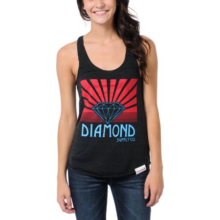 Diamond Supply Girls Shining Charcoal Tank Top 