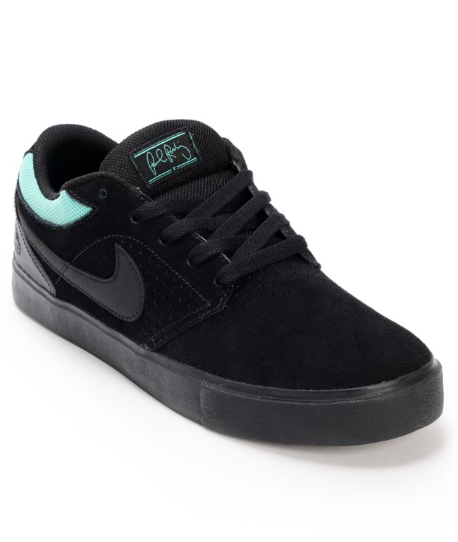 Nike SB P-Rod 5 LR Lunarlon Black, Black & Mint Skate Shoe