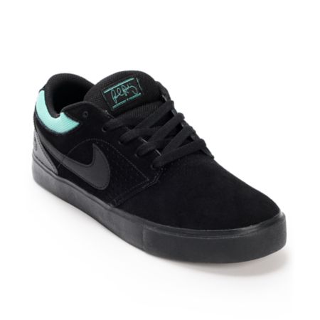 Nike SB P-Rod 5 LR Lunarlon Black, Black & Mint Skate Shoe