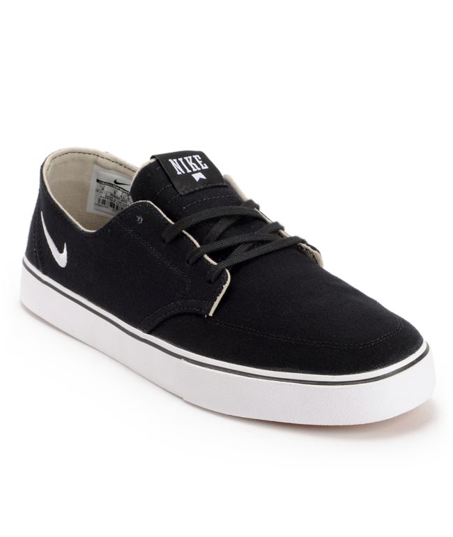Nike Braata LR Black & White Canvas Skate Shoes