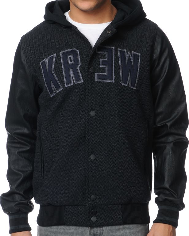 KR3W Wilcox 2 Charcoal Varsity Jacket