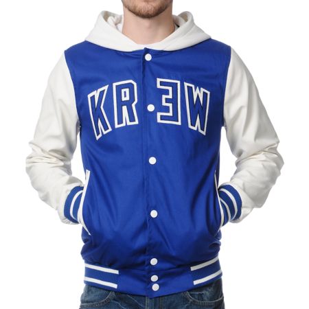 KR3W Wilcox 2 Blue & White Varsity Jacket