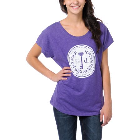 Diamond Supply Girls Cannot Duplicate Purple Dolman Tee Shirt