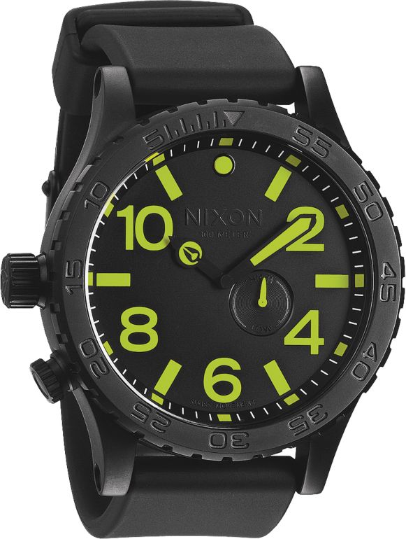 Nixon 51-30 PU All Black & Lime Watch