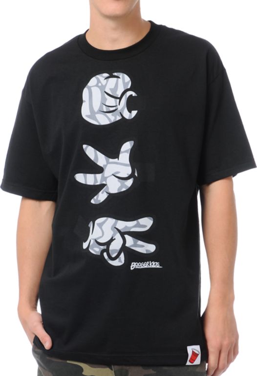 Booger Kids Rock, Paper, Cut Black & Grey Tee Shirt