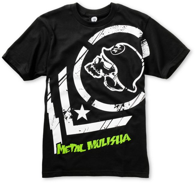 Metal Mulisha Boys Punctured Black Tee Shirt