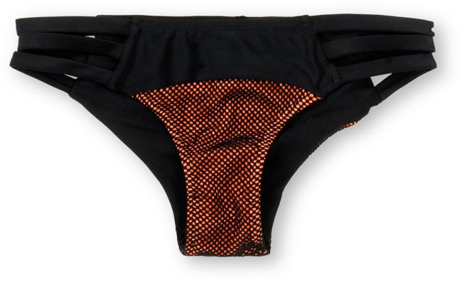 Fox Girls Best Whip Black & Orange Strap Side Bikini Bottom