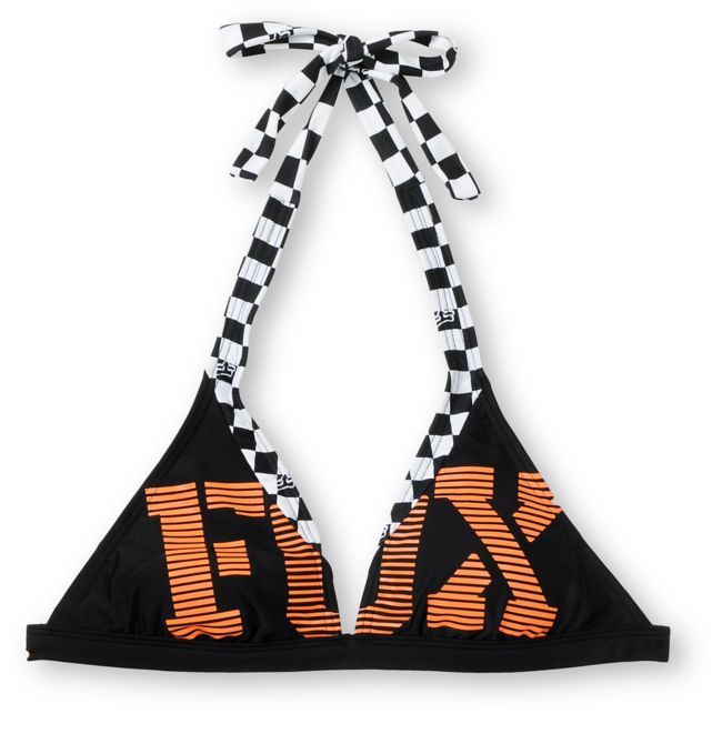 Fox Girls Blitz Black & Orange Halter Bikini Top
