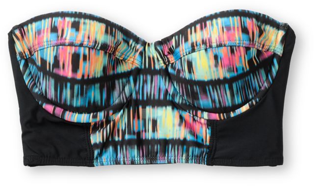 Hurley Swim Record Scratch Underwire Bustier Bikini Top