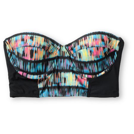 Hurley Swim Record Scratch Underwire Bustier Bikini Top