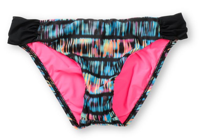 Hurley Swim Record Scratch Aussie Tab Side Bikini Bottom