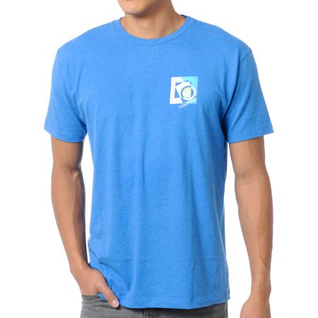 Volcom Boxicle Heather Blue Tee Shirt 