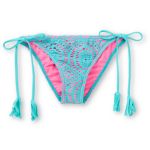 Billabong Harper Pink & Teal Side Tie Crochet Bikini Bottom
