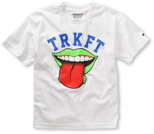 Trukfit Boys Board Lickr White Tee Shirt