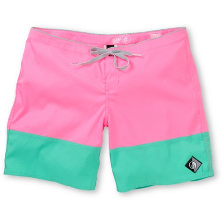 Volcom Girls Sparrow 7 Pink & Mint Board Shorts